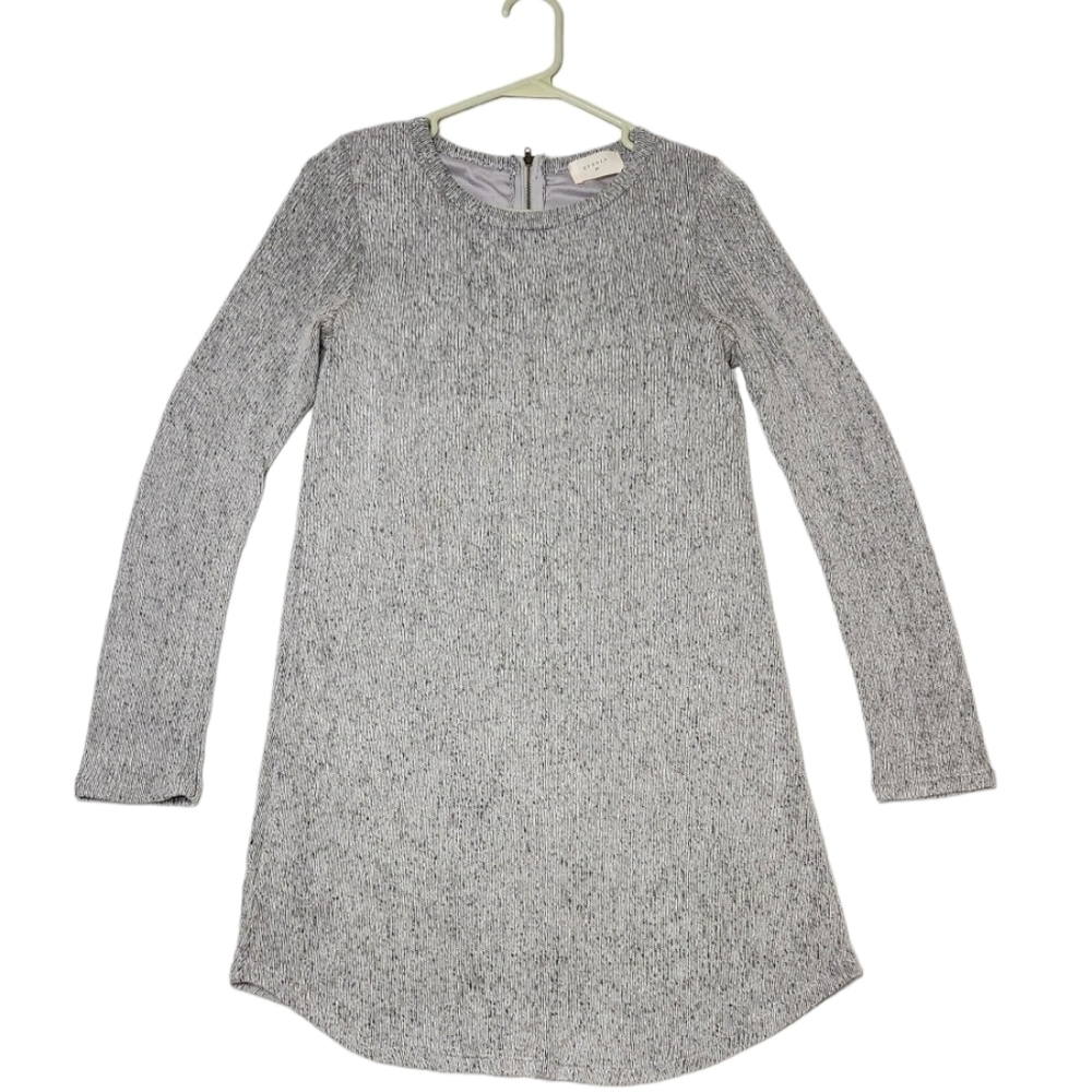 Anthropologie Everly Dress Womens Size Medium Gray Knit Sweater Shirt Dress